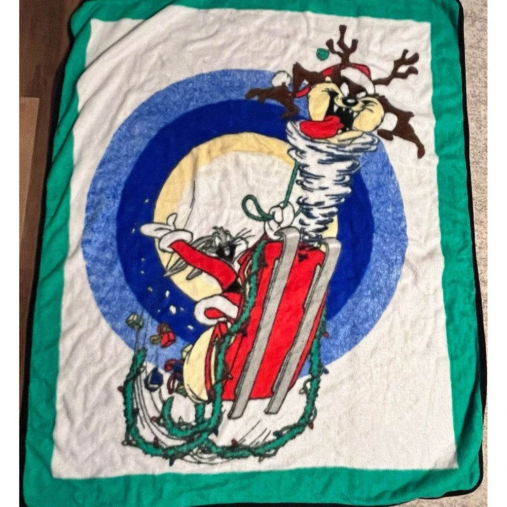 Looney Tunes‎ Tasmanian Devil Christmas Throw Blanket Holiday 59 x 50 Taz